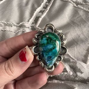 Sterling silver chrysocolla ring